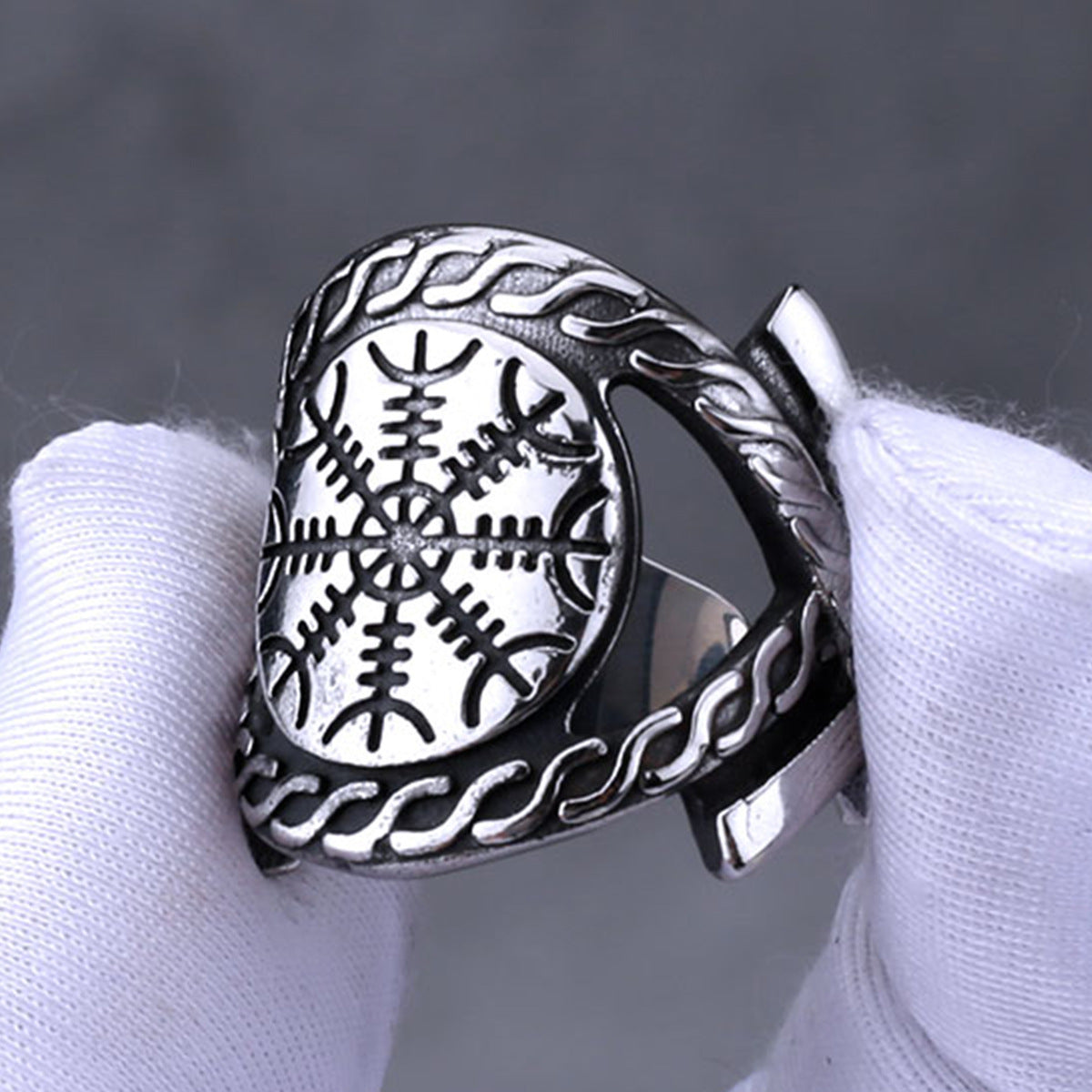 Viking Needle Work Shield Ring