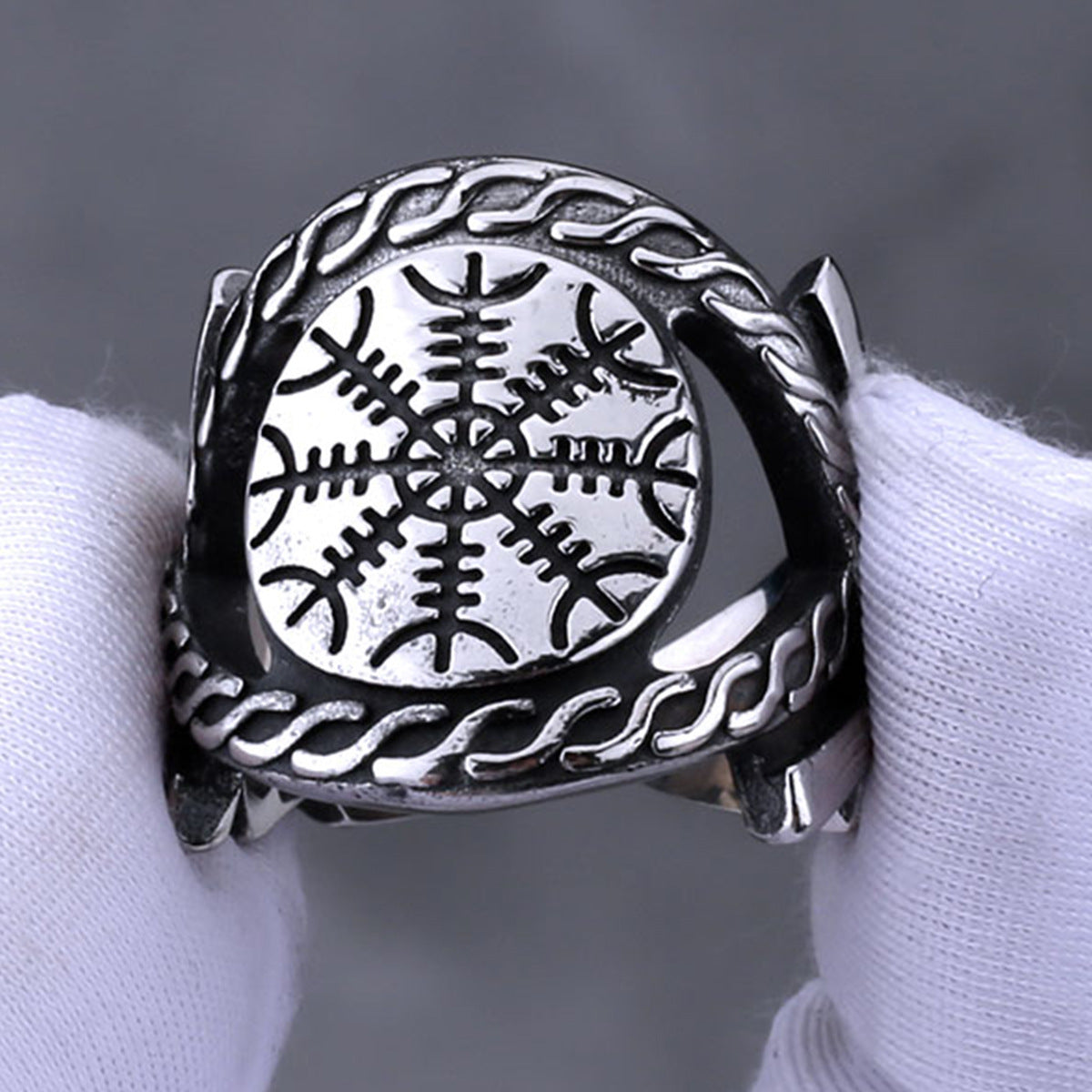 Viking Needle Work Shield Ring