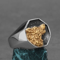 Viking Odin Wolf Ring