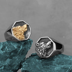 Viking Odin Wolf Ring