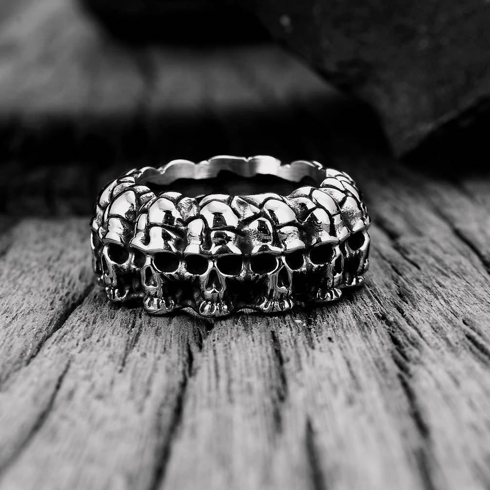 Vintage All Around Skull Ring