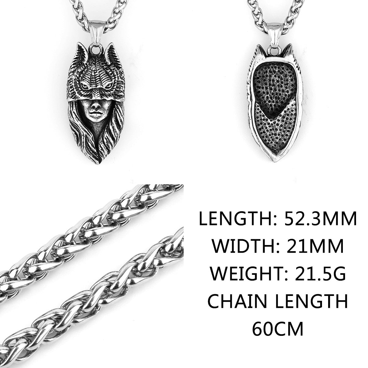 Vintage Native Indian Cat Headdress Girl Necklace