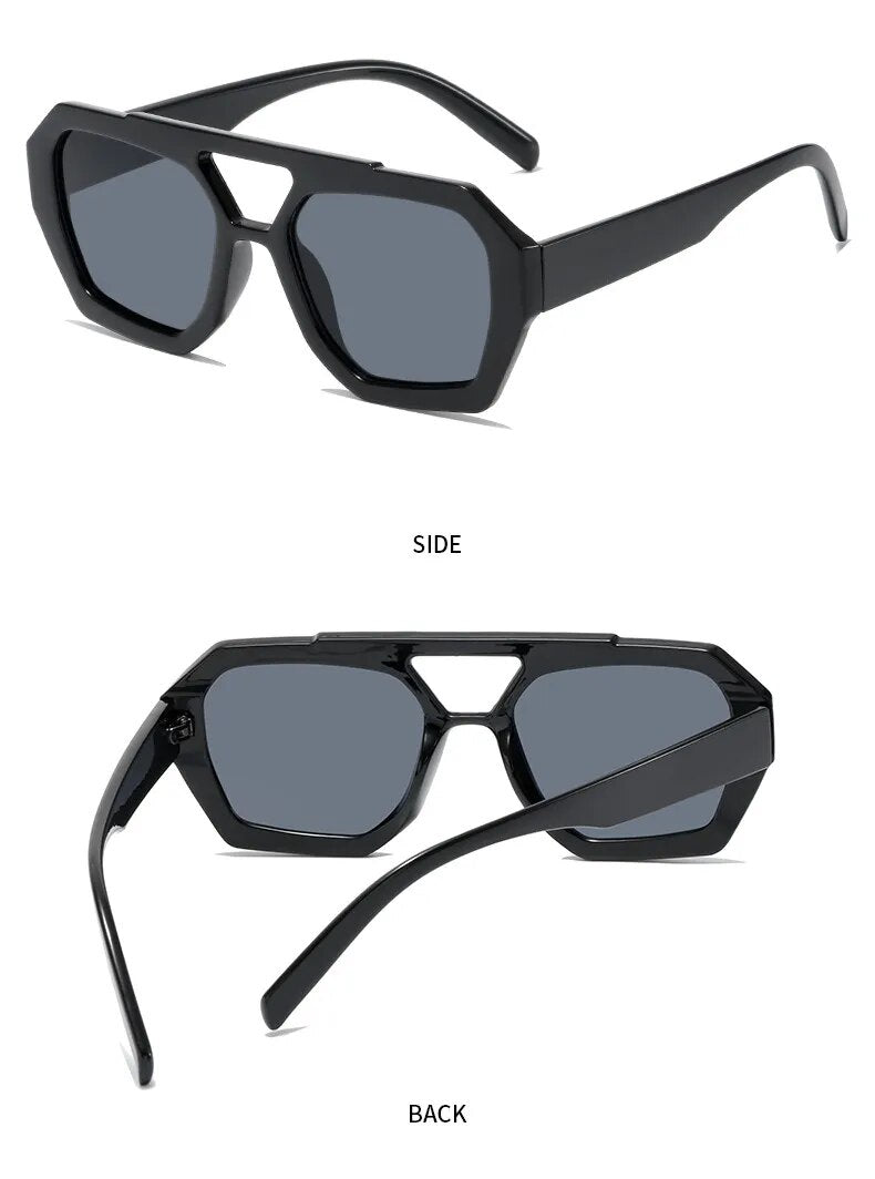 Vintage Octagon Oversized Sunglasses