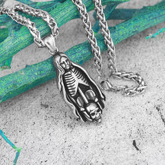 Punk Skeleton Blessed-Mary Necklace