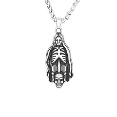 Punk Skeleton Blessed-Mary Necklace