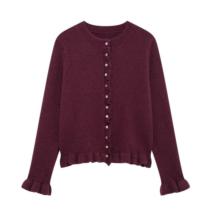 Enola Sweet Ruffle Trim Cardigan