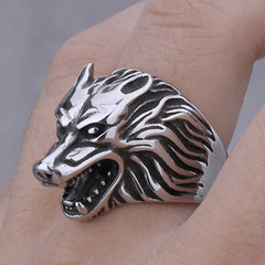 Wolf Head Ring