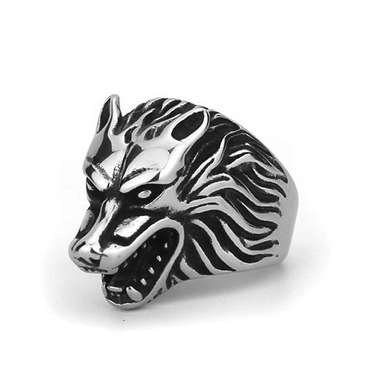 Wolf Head Ring