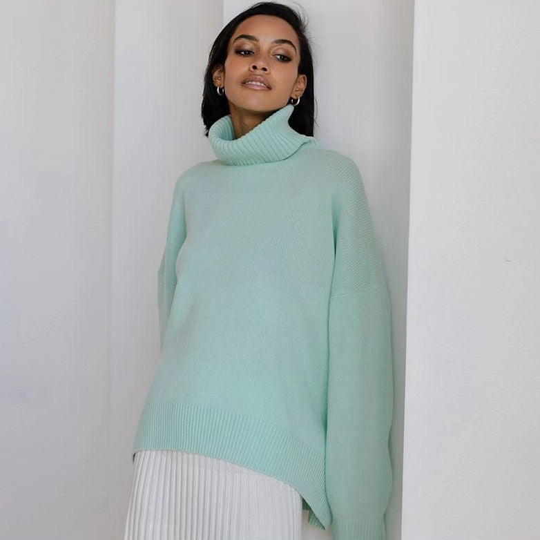 Yani Casual Turtleneck Sweaters BEIGE/BLACK M - SALE