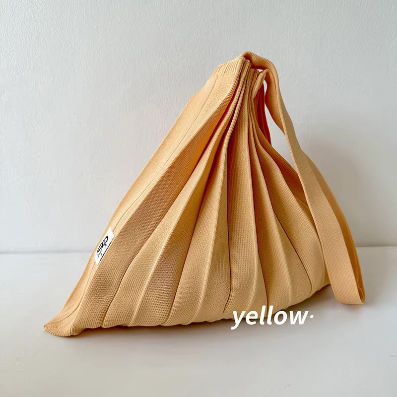 Mona Accordion Pleats Knit Shopper Bags