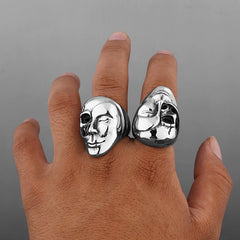 Yin-Yang Double Sided Skull-Design Ring