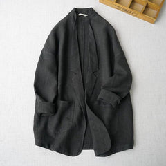Yuko Causal Cotton Linen Oversized Blazer - 2 Colors