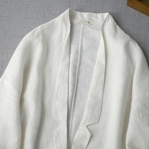 Yuko Causal Cotton Linen Oversized Blazer - 2 Colors