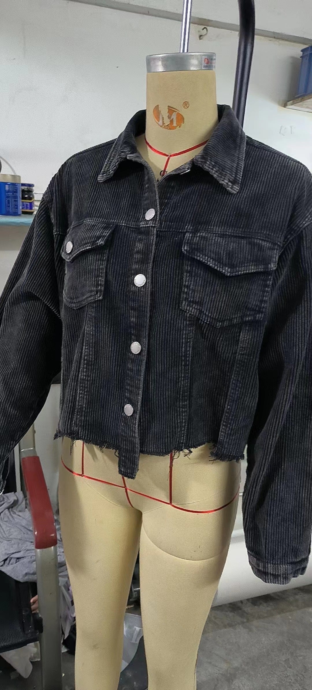 Corduroy Rugby Sequined Jacket