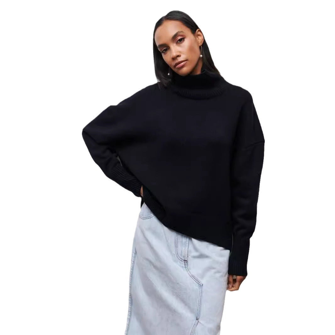 Turtleneck Sweater Ins Solid Color Long Sleeve Pullover Top Clothing