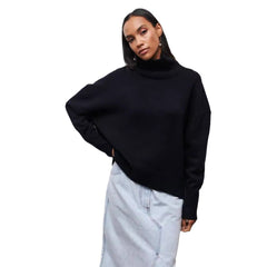 Turtleneck Sweater Ins Solid Color Long Sleeve Pullover Top Clothing