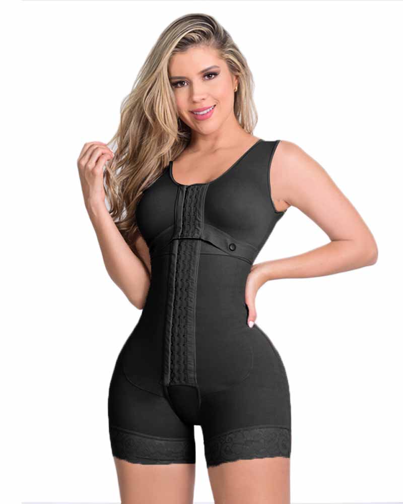 High Compression Hook Closure Adjustable Bra Slimming Bodysuit