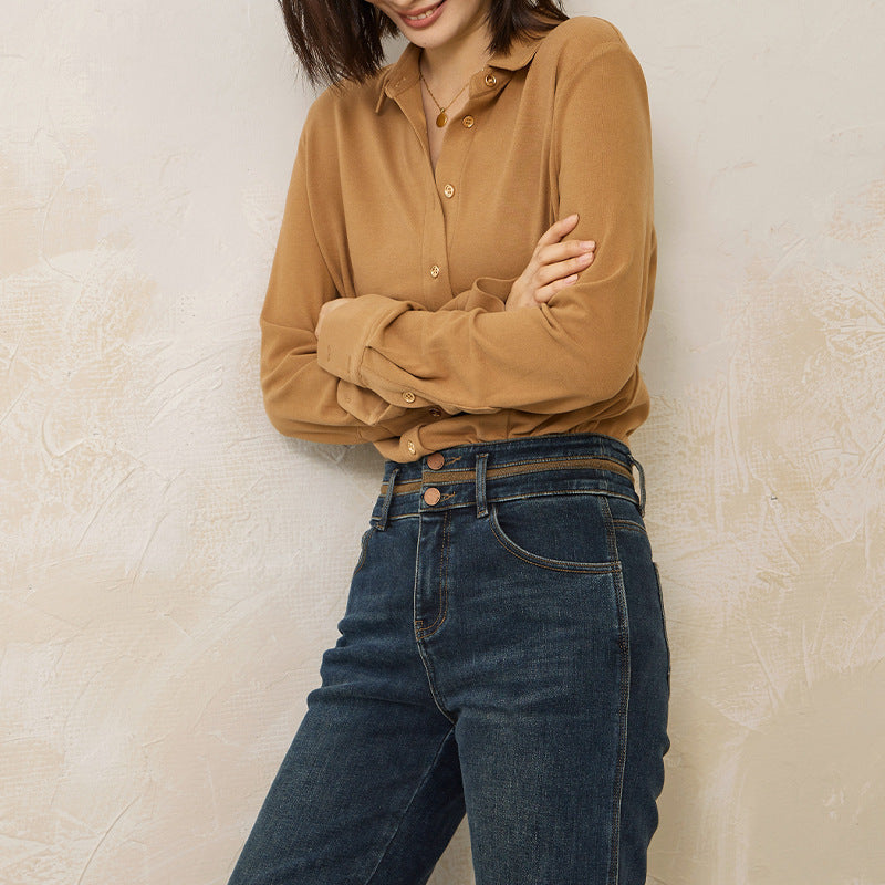 Three-Dimensional Simple Long-Sleeve Shirt
