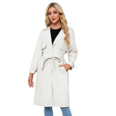 Spring Womens Trench Coat Long Loose Jacket