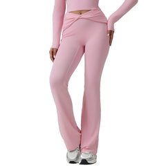 Cross High-waist Slightly Flared Yoga Pants