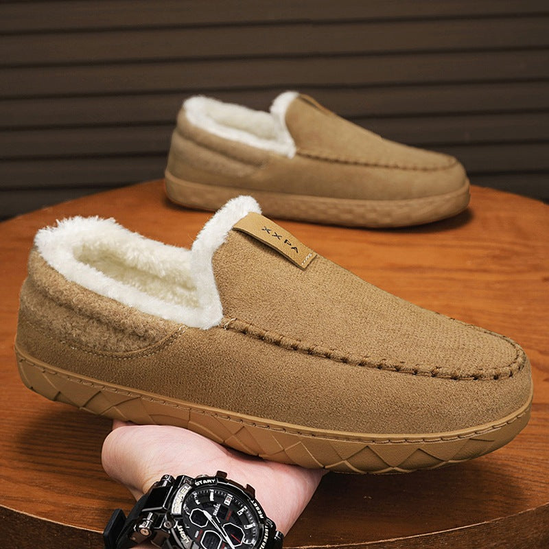 Mens Slip-on Snow Boots With Fleece Lining For Extra Warmth In Winter