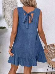 Ruffle Dress Loose Sleeveless Straight Beach Dresses For Women