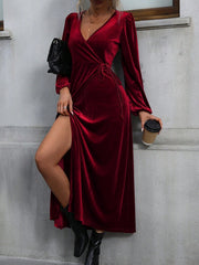 Clothing Party Velvet Mid-length Dress