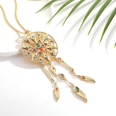 Necklace Round Hollow Star Pendant Net Celebrity