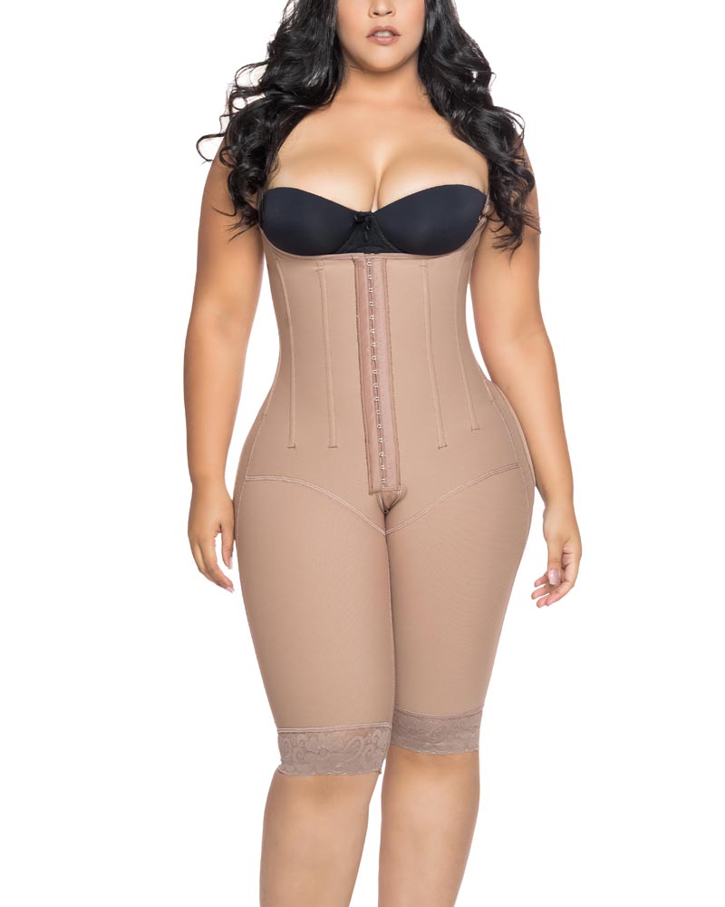 Knee Length Underbust Body Shaper Fajas For Postpartum Girdle Body Shaper