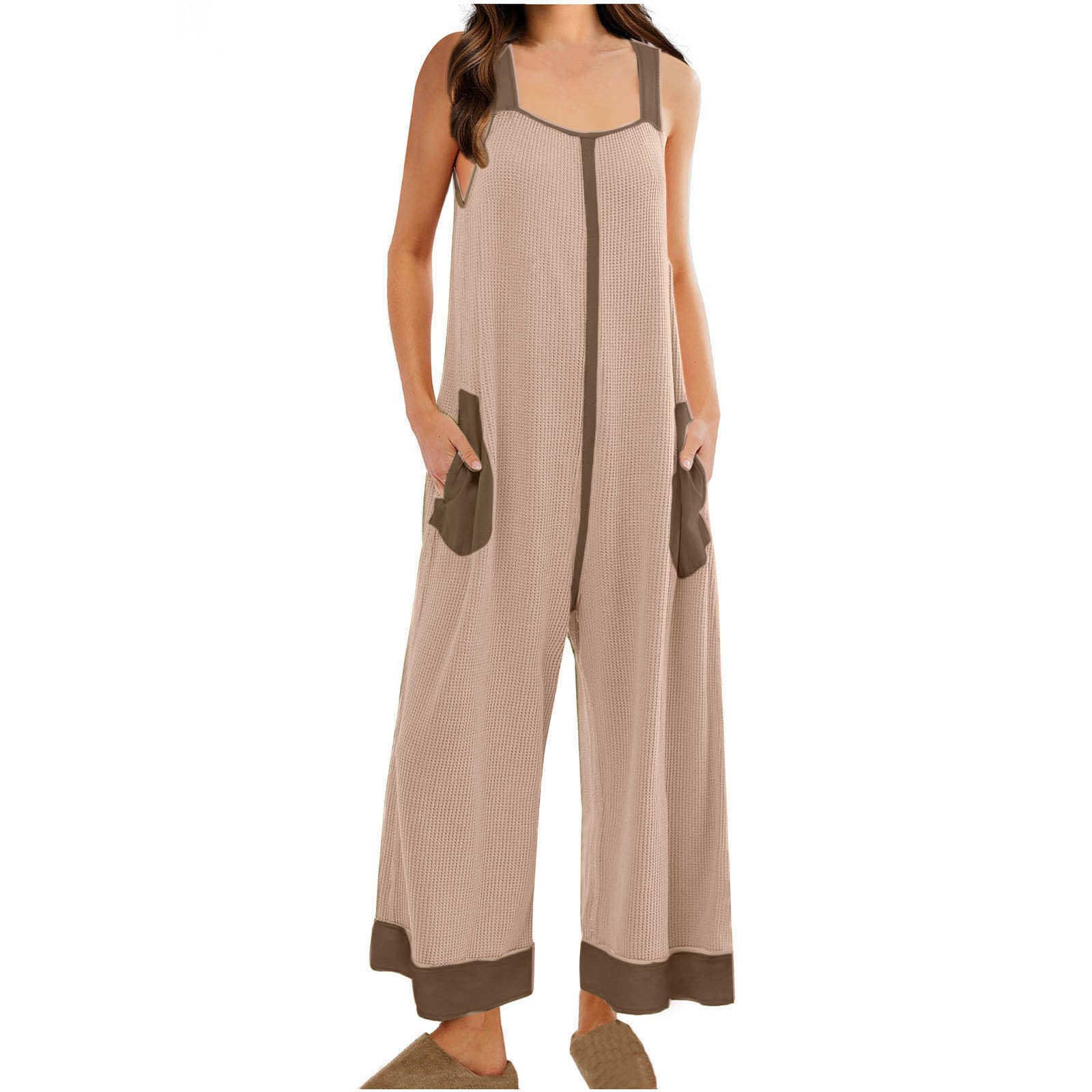 Casual Loose Jumpsuit Sleeveless U-neck One-piece