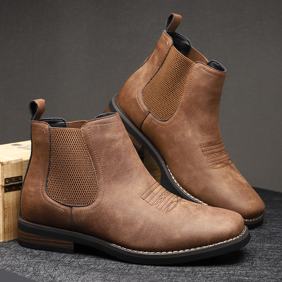 Men's And Casual British Style Mid-calf Martin Boots