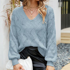 Long-sleeved Solid Color Pullover Loose Sweater