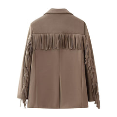 Tassel Wool Suit Jacket Tops