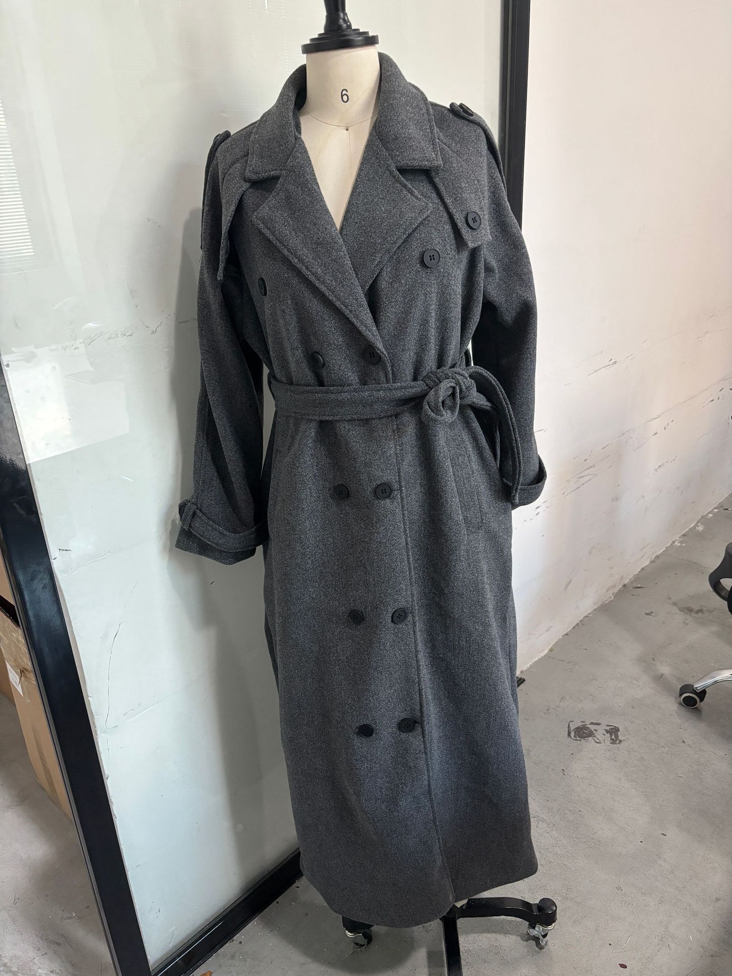 Elegant Wool Long Coat Casual-style Outerwear
