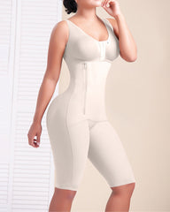 3017 Front Closure Side Zipper Overbust Shaper Postpartum Bodysuit