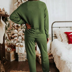 Christmas Sequins Long Sleeve Pants Two-piece Set Casual Set