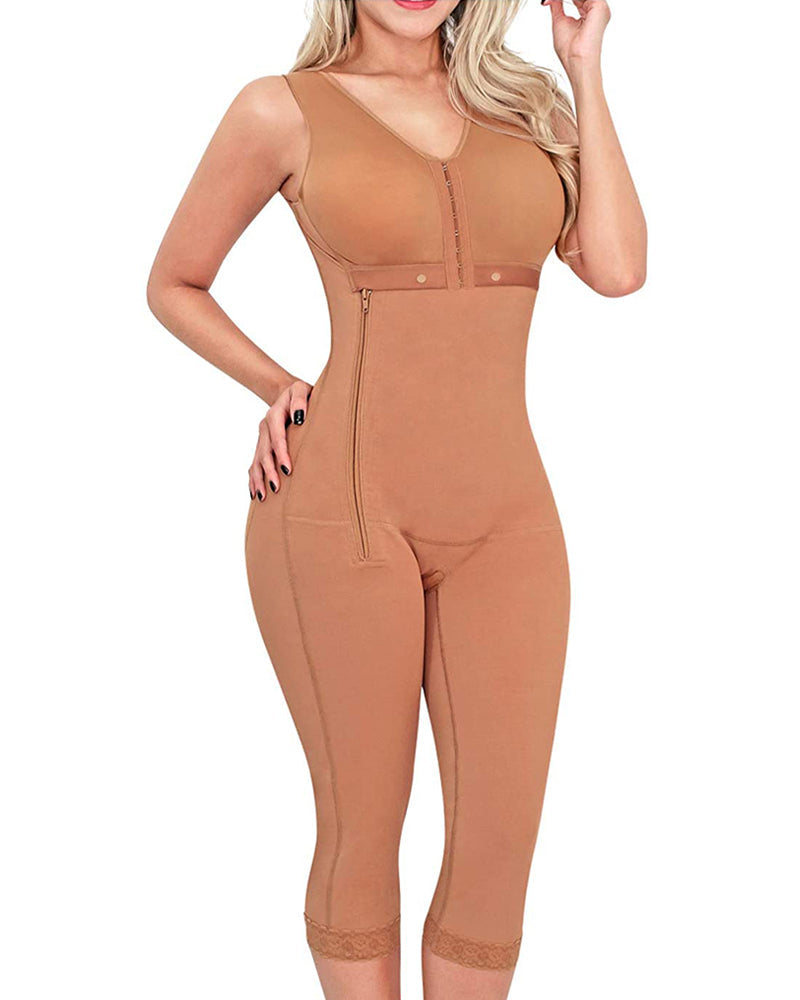 Bodysuit Bodyshaper Tummy Control Side Zipper Butt LiFter Breast Support Long Shaperwear