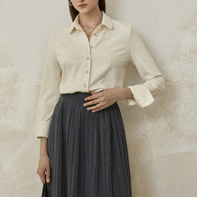 Three-Dimensional Simple Long-Sleeve Shirt
