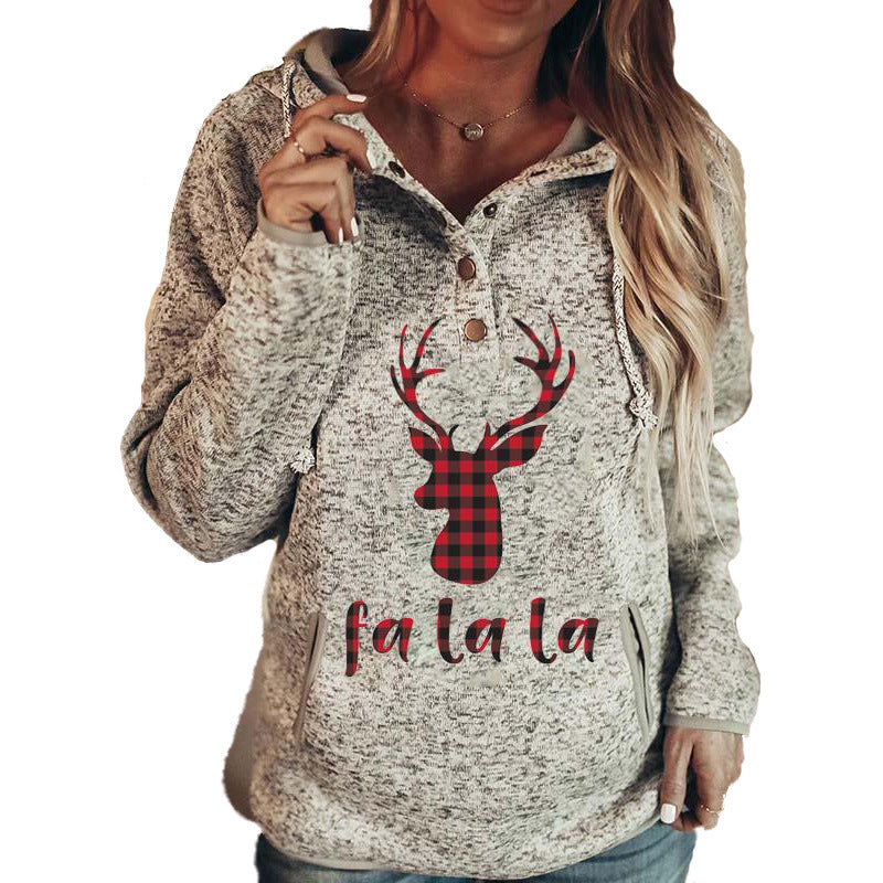 Jacket Christmas Letter Print Hooded Sweater
