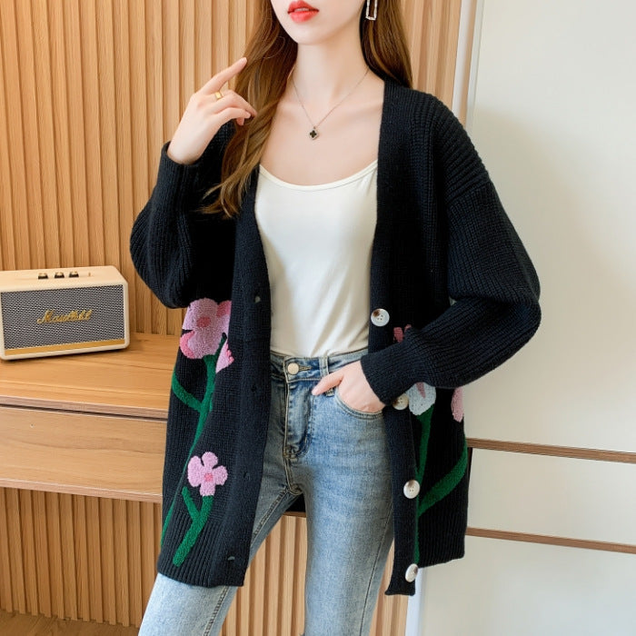 Knitted Cardigan Top Women