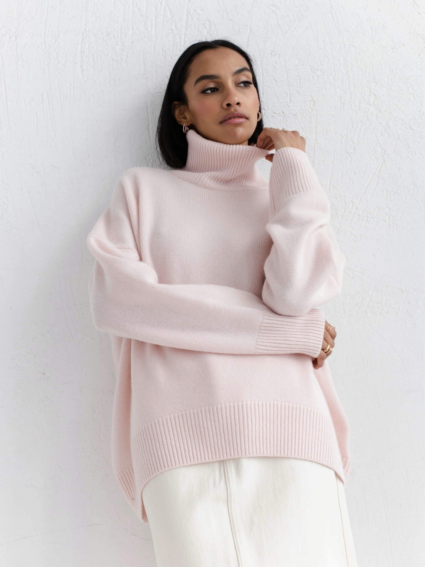 Turtleneck Sweater Ins Solid Color Long Sleeve Pullover Top Clothing
