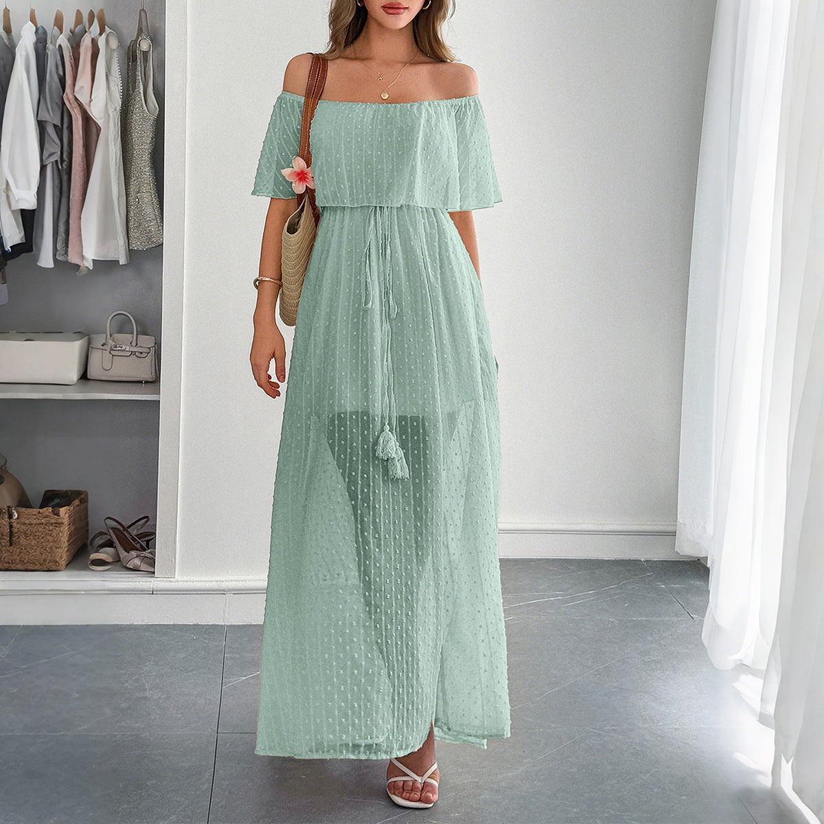Elegant Tube Top Corset Short Sleeve Dress