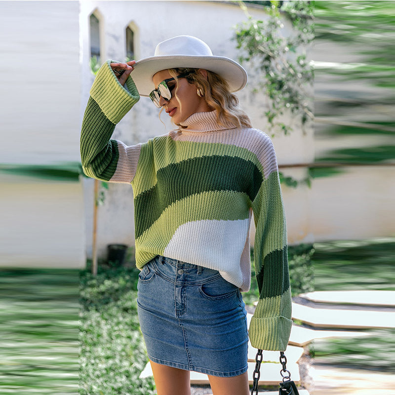 Warm Long-sleeved Turtleneck Sweater Knitted Pullover
