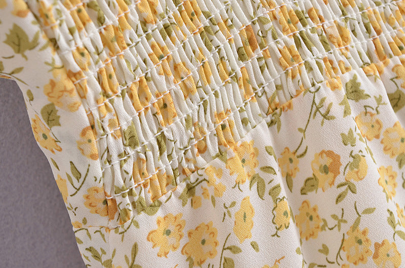French Vintage Floral Printed Dress â€?Romantic Retro Elegance