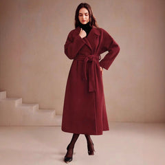 Double-breasted Long Wool Coat With Suit Collar