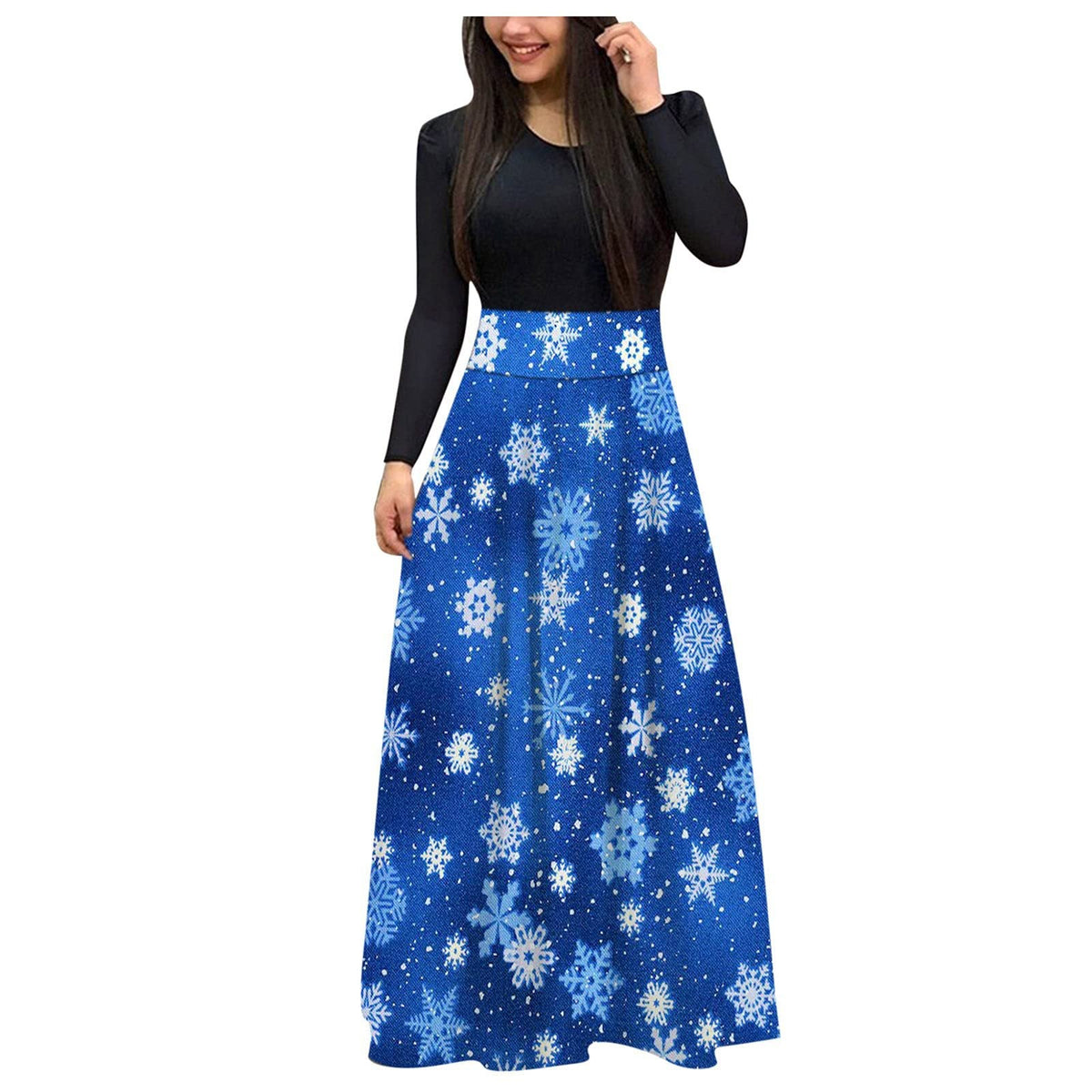 Christmas Print Long Skirt Suit