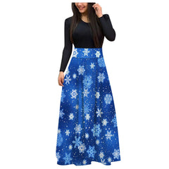 Christmas Print Long Skirt Suit