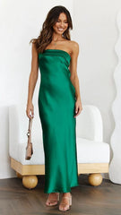 Tube Top Long Dress With Backless Design INS Flowers Print Party Evening Dresses For Women