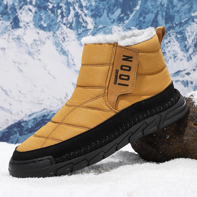 Plus-size Mens Snow Waterproof Non-slip Cotton Boots With A Warm