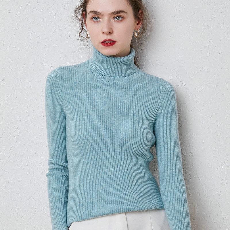 Turtleneck Sweater Slim Padded Inner Style